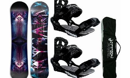 AIRTRACKS SNOWBOARD SET - BOARD COSMOS 159 - SOFTBINDING SAVAGE L - SB BAG