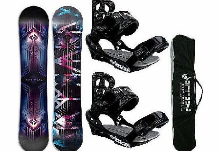 AIRTRACKS SNOWBOARD SET - BOARD COSMOS 164 - SOFTBINDING SAVAGE L - SB BAG