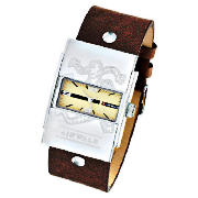 Airwalk Vic Brown Leather Strap Watch