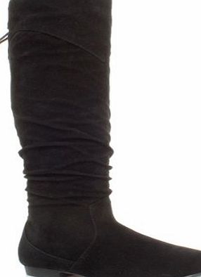 Ajvani WOMENS LADIES CALF LACE UP BACK SLOUCH ZIP ROUND TOE BOOTS SIZE 8 41