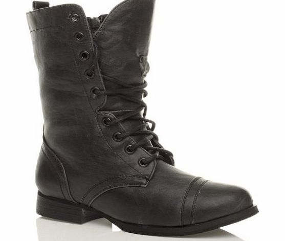 Ajvani WOMENS MILITARY WORK ARMY LADIES COMBAT BOOTS SIZE 4 37