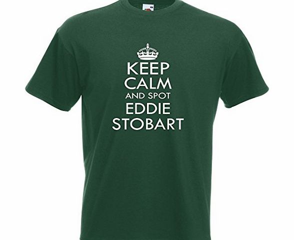 AK Promotions Cotton Mens Keep Calm Spot Eddie Stobart Van Truck T-Shirt, Bottle Green, X-Large