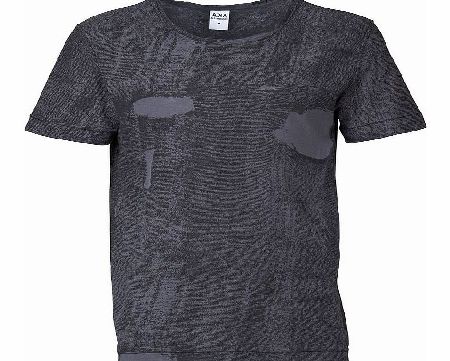 AKA Mens Zeke Ladder Knit Print T-Shirt Grey/Black
