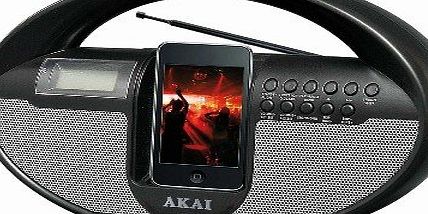 Akai iPod and iPhone Docking Station with Remote Control, AM/FM Radio and Alarm Function