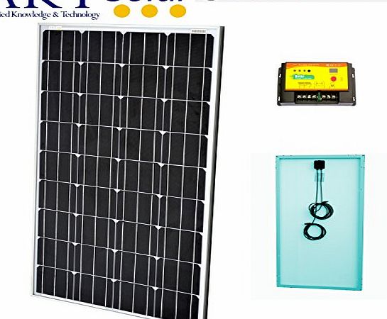 AKT Solar 140W AKT Solar Panel Kit with 20A charge controller and solar cables - Complete kit for a 12V system e.g. in a Caravan, Boat or Outhouse