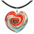 Akuamarina Aventurine & Murano Glass Heart Necklace
