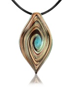 Swirl Leaf Murano Glass Pendant Necklace