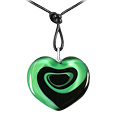 Akuamarina Swirling Heart Murano Glass Necklace