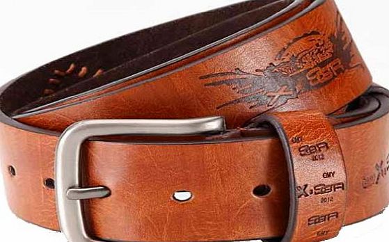 Designer belt, leather belt with PU, Jean belt with embossing and stitching, width 3.6 cm, unisex, slightly shortened