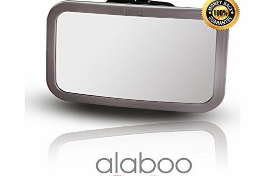 Alaboo New 2015 Alaboo Baby Back Seat Mirror with Super View - The Best Large Wide Angle Convex Safety Mirror Lets You Travel with Peace of Mind - Superior Reflection - 360-degree Swivel - Shatterproof Desig