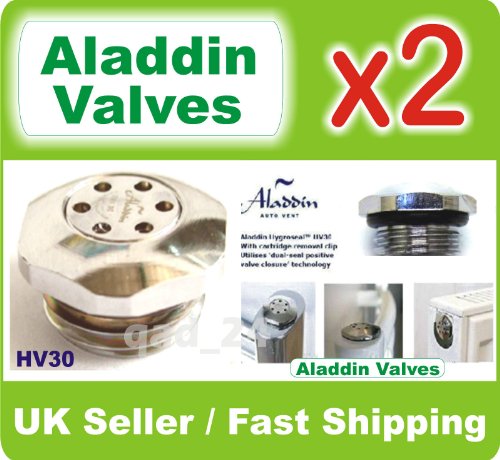 Aladdin High Quality Aladdin Self Bleed Auto HV30 Chrome Radiator Valve x 2