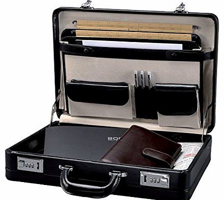 - 41033 TAORMINA - attache case briefcase, leather, black