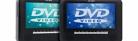 Alba CCE71DVDDUO 7`` LCD 2 Movies at once! Twin Dual Screen portable in car DVD Players - Black