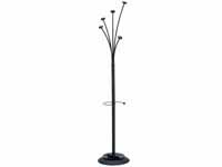 coat and garment rack with black finish and
