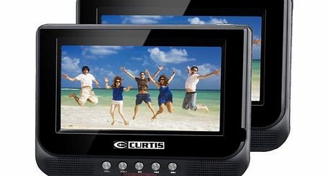 Alba Curtis DVD8737UK 7`` Twin Dual portable black in car DVD player