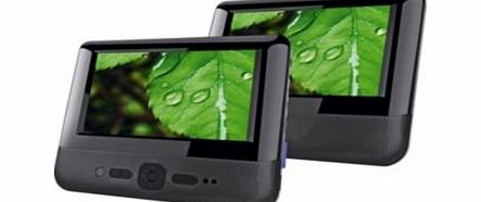 Alba DVD8737BUK 7`` LCD Twin Dual Screen portable in car DVD Players - Black