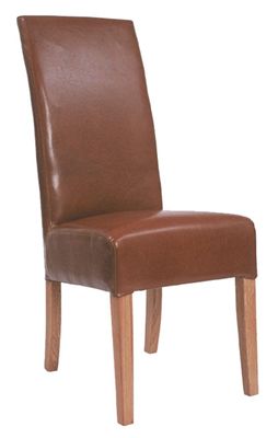 Alba Tan Dining Chair - Fully Upholstered