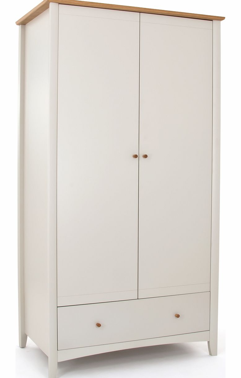 ALBA Two Tone Double Wardrobe with Drawer