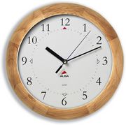 Woodtime Wall Clock Quartz with Plastic Lens and Wooden Case Diameter 310mm Ref HORWOODY