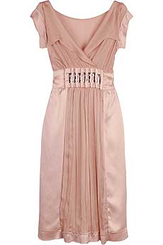 Alberta Ferretti Embellished Empire Satin Dress