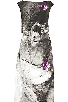 Alberta Ferretti Print and tweed dress