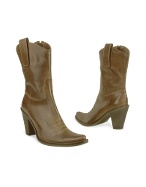 Alberto Gozzi Dark Brown Leather Decorated Booties