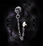 Alchemy Gothic Chained Skull Stud Earring