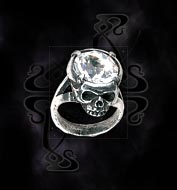 Alchemy Gothic Crystal Head Ring