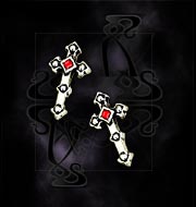 Alchemy Gothic Long Cross Stud Pair Of Earrings