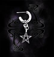Alchemy Gothic Pentagram Ring Stud Earring