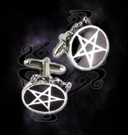 Alchemy Gothic Roseus Pentagram Cufflinks