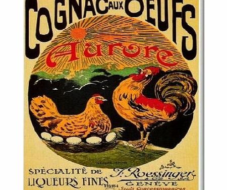 Alcohol and Tobacco Metal plate FRENCH VINTAGE METAL SIGN 20X15cm RETRO AD COGNAC EGG