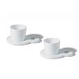 Alessi Hupla - Set of 2 Mocha Cups w/Saucers