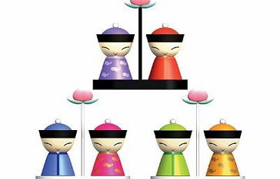 Alessi Mr and Mrs Chin Salt and Pepper Sets Violet and