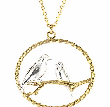 Alex Monroe Lovebirds In Loop Pendant Necklace,