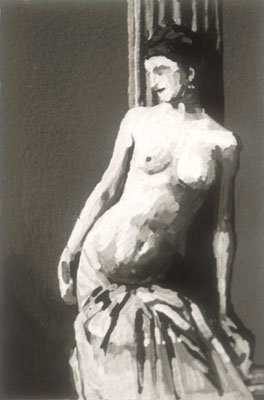 Nude With Pillar