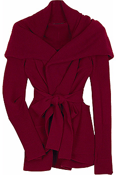 Hooded wrap cardigan