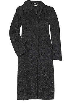 Alexander McQueen Lurex bow shoulder coat