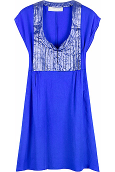 Textured silk mini dress