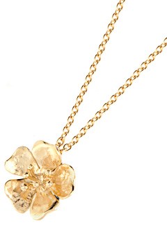 Alexis Dove Gold Plated Small Wild Rose Pendant by Alexis