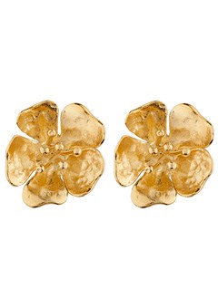 Gold Plated Wild Rose Stud Earrings by Alexis