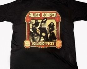 Alice Cooper Elected Band Mens Black T-Shirt Small