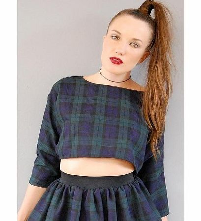 Alice Takes A Trip Black Watch Tartan Co-ord Top `SP T02