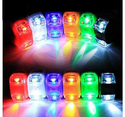 Bike Frog lamp Mountain Bike head light bicycle Colorful tail light warning light(Green)