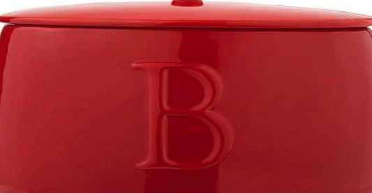 All for you home Living Bergen Ceramic Bread Crock - Red.
