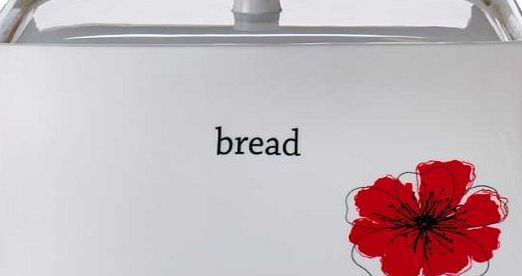 Living Scarlet Poppy Ceramic Bread Crock.
