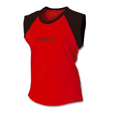All Ladies Wear Ferrari Sleeveless Logo Duo Top Red/Black