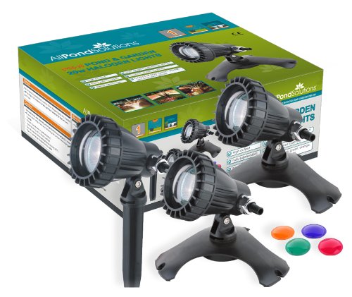 All Pond Solutions Underwater Pond and Garden lights - set of 3 x 20w   Colour Lenses New CQD-120C