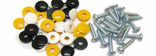 All Trade Direct 18 Pk Caps amp; Screws Car Number Plate Fixing Fitting Kit