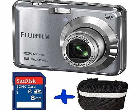 Allcam Bundle: Fuji AX650 Digital Camera in Silver   Sandisk SD 8GB   Fujifilm Zipped Case (Fujifilm Finepix AX650 Black, 16MP, 5xOptical Zoom, 2.7`` LCD, HD video)